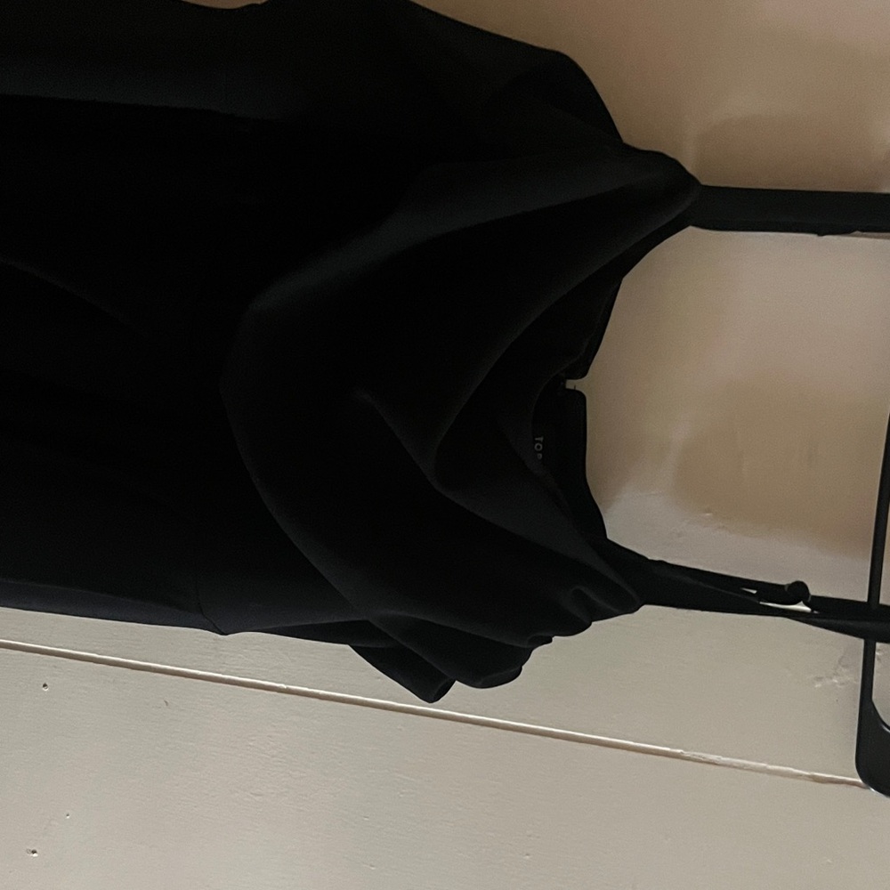 Asymmetrical Black Draped Slip Dress